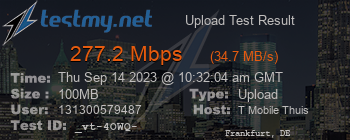 Speed Test Result