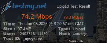 Speed Test Result