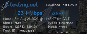 Speed Test Result