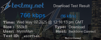 Speed Test Result