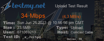 Speed Test Result