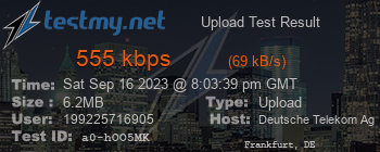 Speed Test Result