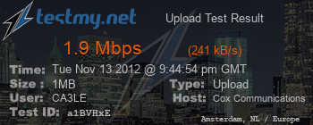 Speed Test Result