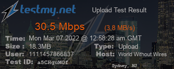 Speed Test Result