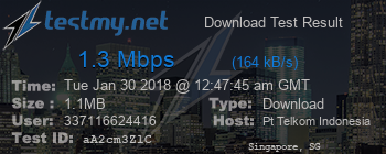 Speed Test Result