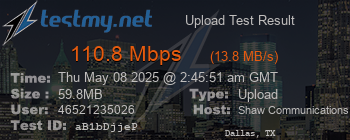 Speed Test Result
