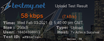 Speed Test Result