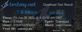 Speed Test Result
