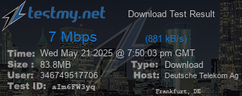 Speed Test Result