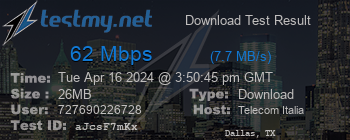 Speed Test Result