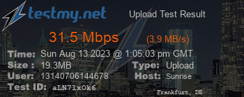 Speed Test Result