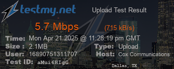Speed Test Result