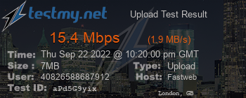 Speed Test Result