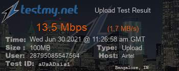 Speed Test Result