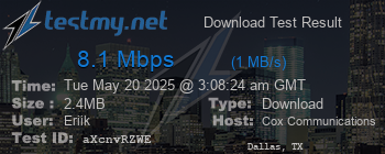 Speed Test Result