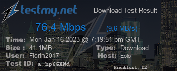 Speed Test Result