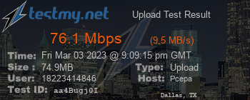 Speed Test Result