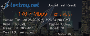 Speed Test Result