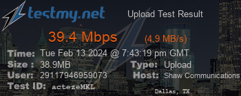 Speed Test Result