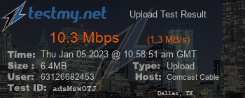 Speed Test Result