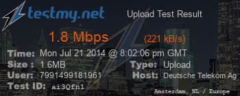 Speed Test Result