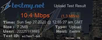 Speed Test Result