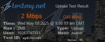 Speed Test Result