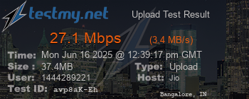 Speed Test Result