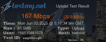 Speed Test Result