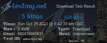 Speed Test Result