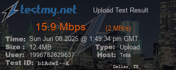 Speed Test Result