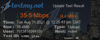 Speed Test Result