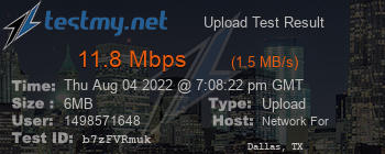 Speed Test Result