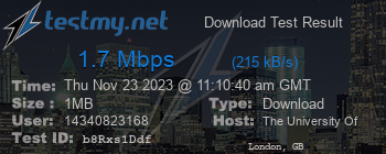 Speed Test Result