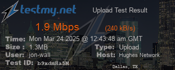 Speed Test Result