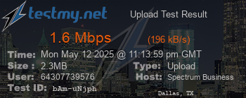 Speed Test Result