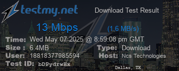 Speed Test Result