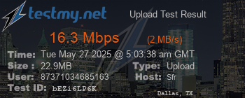 Speed Test Result