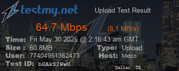 Speed Test Result