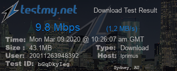 Speed Test Result