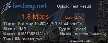 Speed Test Result