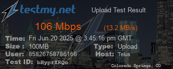 Speed Test Result