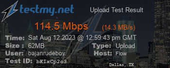 Speed Test Result