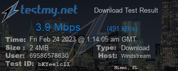 Speed Test Result