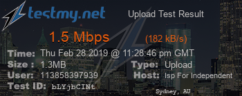 Speed Test Result