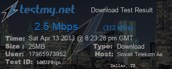 Speed Test Result