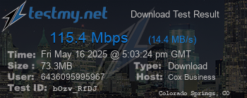Speed Test Result