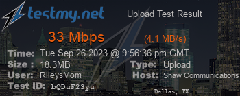 Speed Test Result