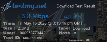 Speed Test Result