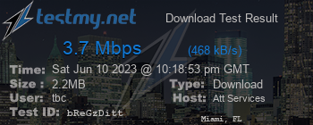 Speed Test Result